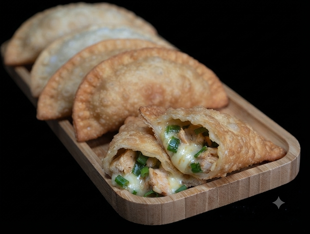 Frita queso pollo cebollín